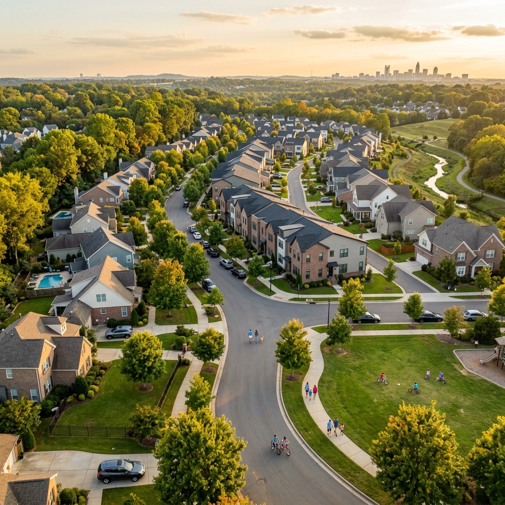 Modern townhomes in Charlotte metro area